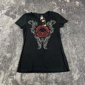 Harley Davidson 2019 Myrtle Beach T-Shirt Embroidered Black Skull S NWT